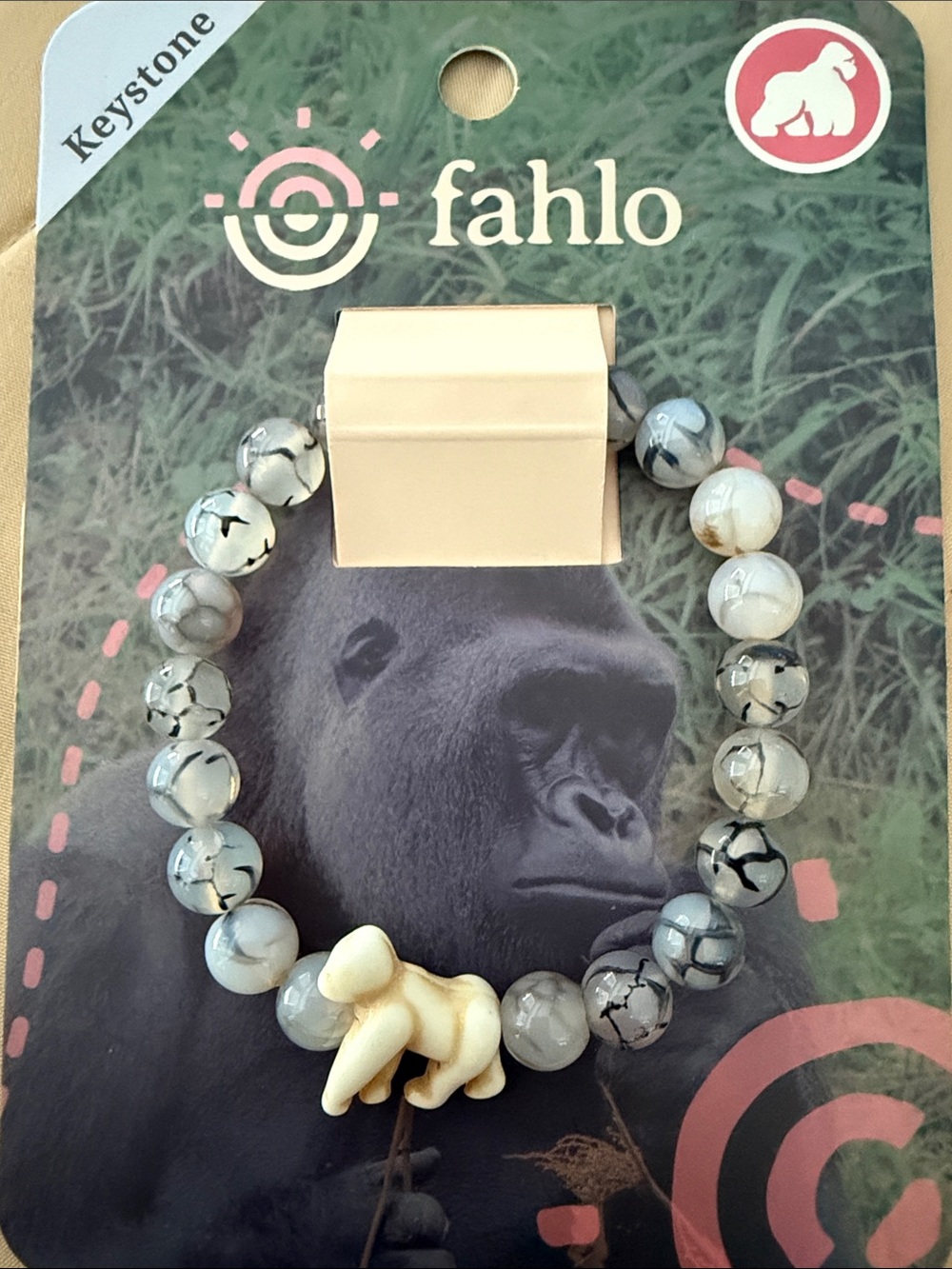 Fahlo Adopt An Animal Bracelet - Gorilla (track it)- Keystone